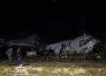 Wreckage of cargo plane after Bolivia crash near La Paz - AP Photo/Juan Karita