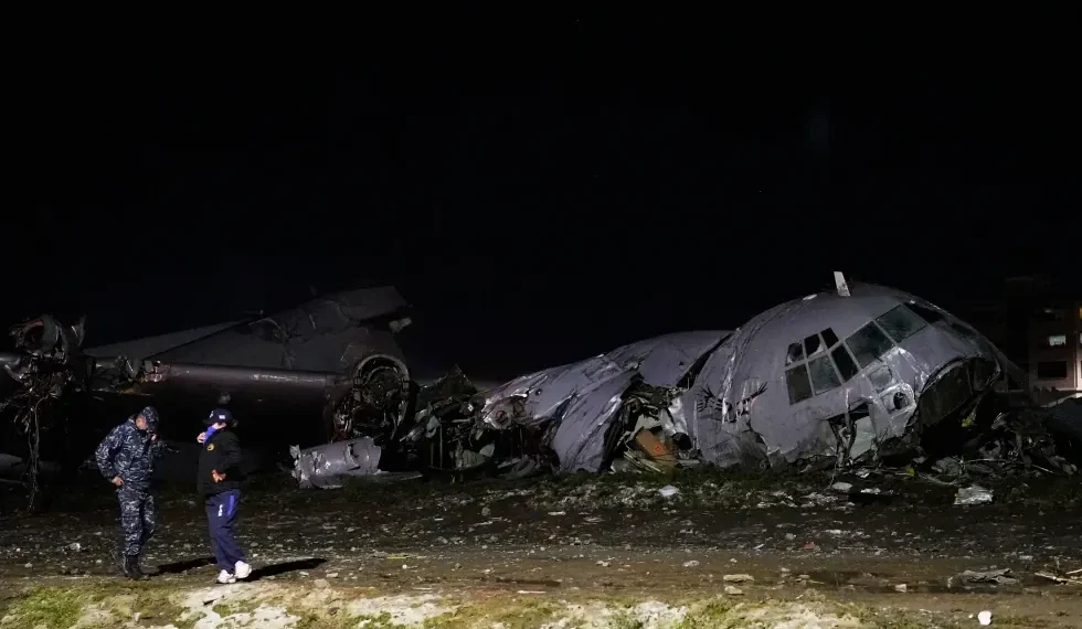 Wreckage of cargo plane after Bolivia crash near La Paz - AP Photo/Juan Karita