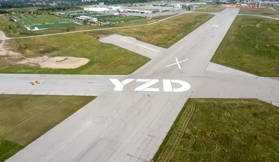 Aerial view of Downsview Airport redevelopment site - Northcrest Developments/CNN