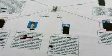 Justice Department document release showing redaction errors in Epstein files - AP Photo/Jon Elswick