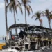 Burned vehicles on highway after Guadalajara cartel violence - EPA/BBC