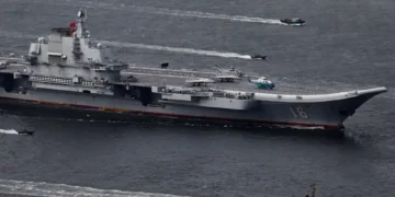 Chinese J-15 fighter near Okinawa during drills - AP Photo/Vincent Yu, File