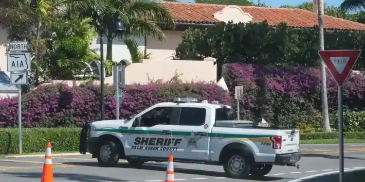 Law enforcement vehicles outside Mar-a-Lago after security breach - AP Photo/Marta Lavandier