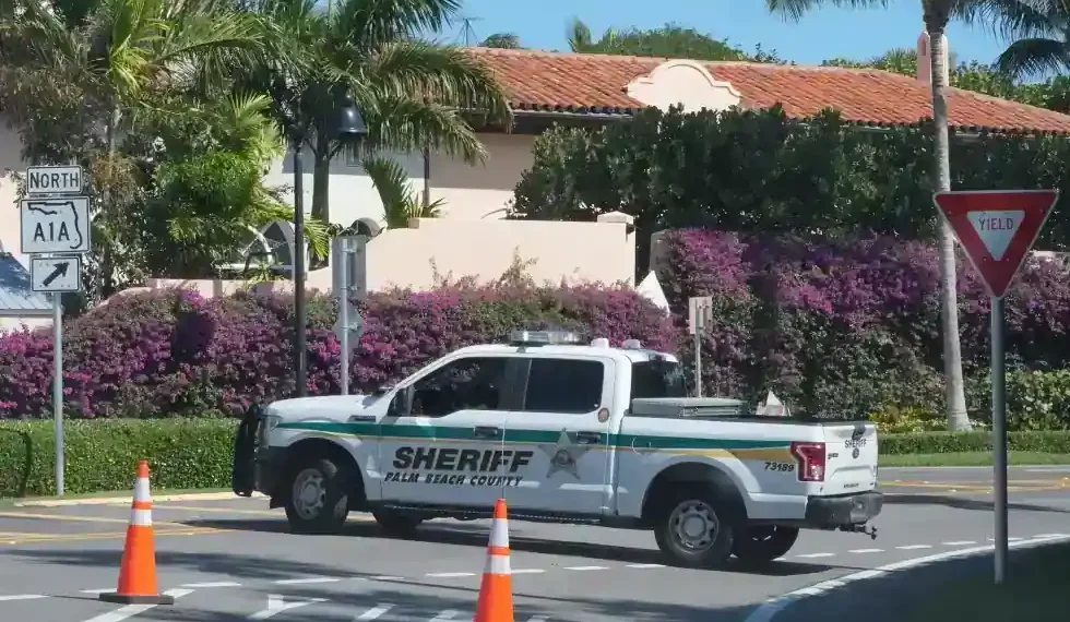 Law enforcement vehicles outside Mar-a-Lago after security breach - AP Photo/Marta Lavandier
