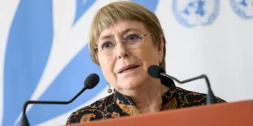 Michelle Bachelet speaks during UN Secretary-General candidacy announcement at La Moneda - Former UN High Commissioner for Human Rights Michelle Bachelet in Geneva on June 13, 2022. The National/AFP