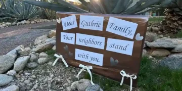 Desert Tucson home where Nancy Guthrie disappeared amid forced entry signs - AP Photo/Sejal Govindarao