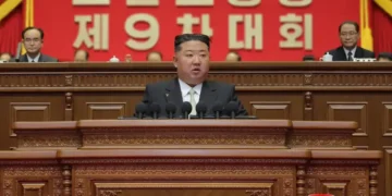 Kim Jong Un addresses Workers’ Party congress in Pyongyang - Korean Central News Agency/Korea News Service via AP