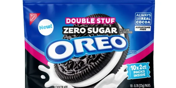 Oreo Zero Sugar and Double Stuf packaging display - Oreo via AP