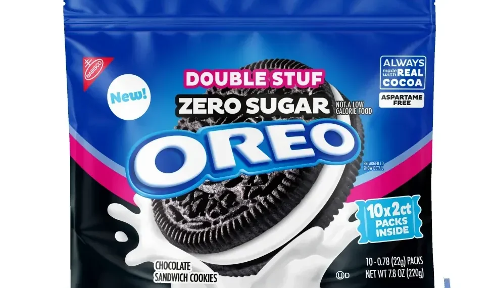Oreo Zero Sugar and Double Stuf packaging display - Oreo via AP