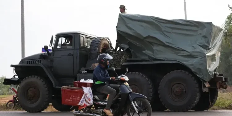 Evacuated residents near Thailand Cambodia border conflict zone - Reuters/BBC