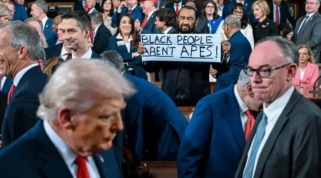 President Trump delivering record State of the Union address- Democratic Congressman Al Greene/EPA/BBC