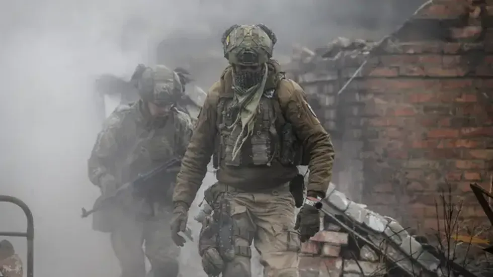 Ukrainian soldiers operating drones near eastern frontline- ED JONES/GettyImages/AFP