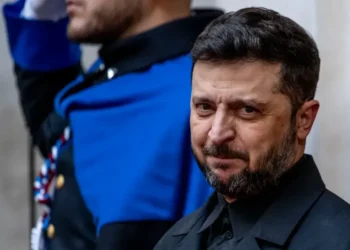 Volodymyr Zelensky during talks on U.S. peace proposal- Credit: Getty/Antonio Masiello