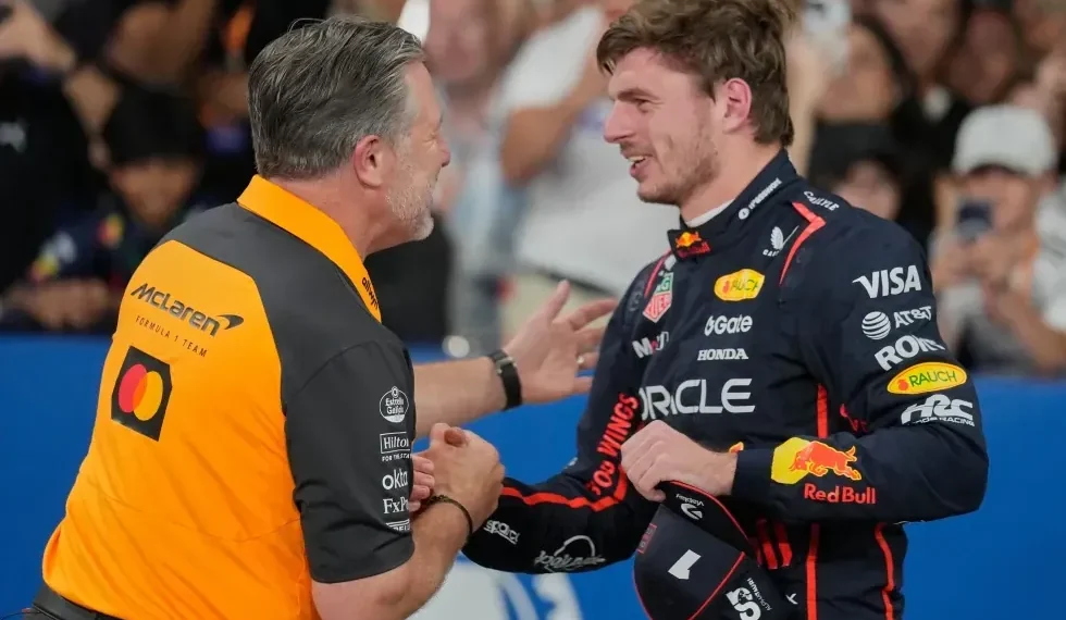 Max Verstappen celebrates Abu Dhabi Grand Prix pole position - AP Photo/Darko Bandic