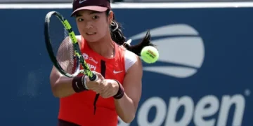 Alex Eala competing during BNP Paribas Open match in Indian Wells - Jeenah Moon/Reuters