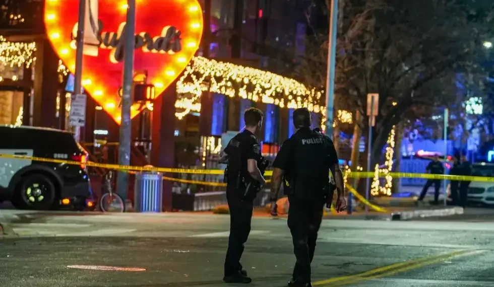 Emergency responders at Austin bar shooting scene early morning - Ricardo B. Brazziell/Austin American-Statesman via AP