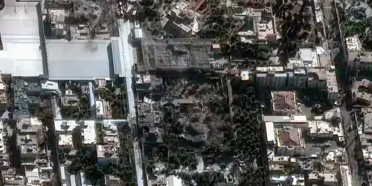 Satellite-guided military strike coordination over Middle East - Satellite imagery Vantor via AP
