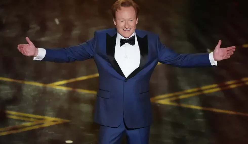 Conan O’Brien delivers opening monologue at the 2026 Academy Awards ceremony - AP Photo/Chris Pizzello