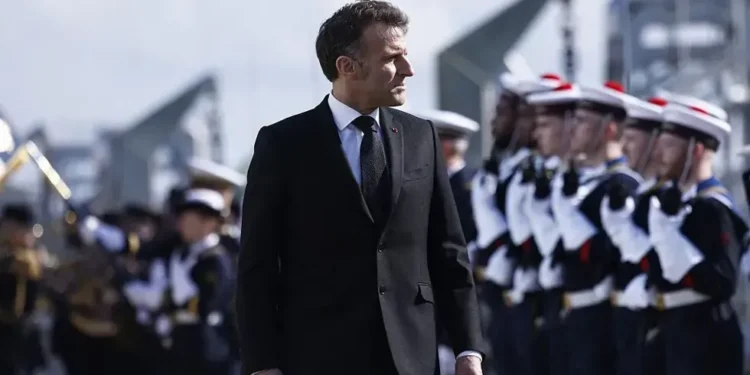 Emmanuel Macron at French nuclear submarine base - Getty Images