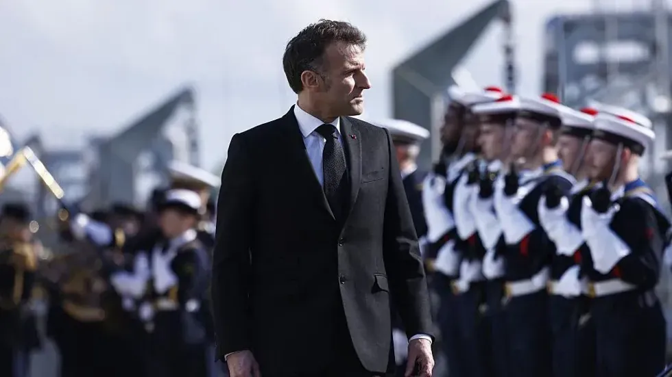 Emmanuel Macron at French nuclear submarine base - Getty Images