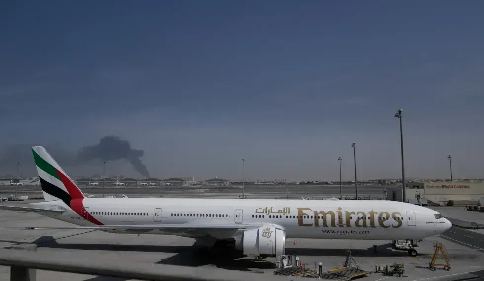 Private jets parked at Gulf airport during airspace disruption - AP Photo/Altaf Qadri