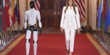 Humanoid robot interacting at White House technology and education summit - AP Photo/Jacquelyn Martin