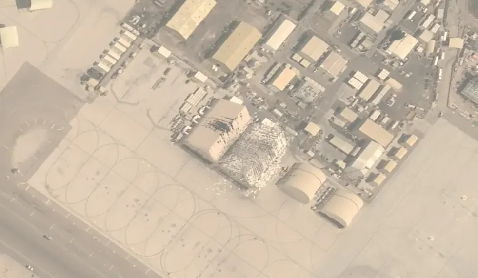 Oil facilities burning after strikes amid Iran Israel energy war escalation - Airbus Defence and Space© via AP