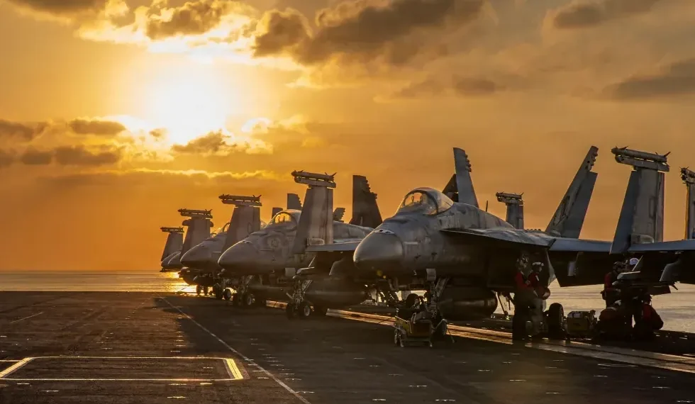U.S. military logistics base in Kuwait after drone strike - U.S. Navy via AP