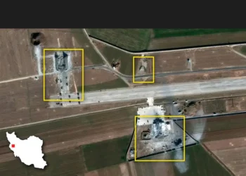 Missile defense intercepts during Israel Iran escalation in Middle East conflict - Source: Satellite image ©2026 Vantor Graphic by: Phil Holm, Sam Metz and Balint Szlanko