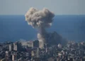Missile defense intercept during Israel Iran war over Middle East skies - AP Photo/Hassan Ammar