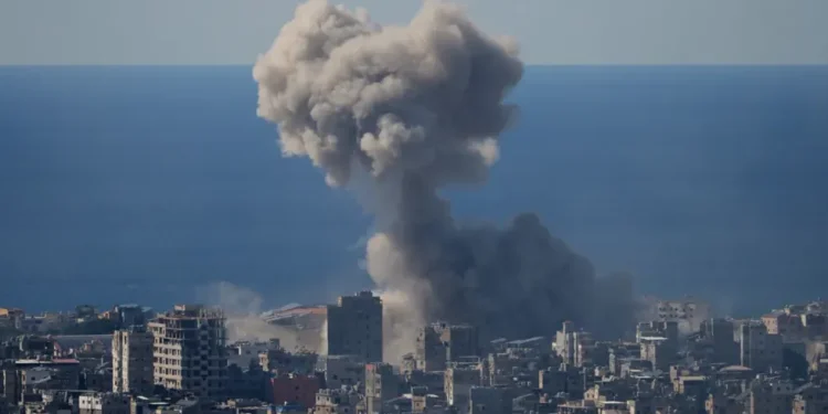 Missile defense intercept during Israel Iran war over Middle East skies - AP Photo/Hassan Ammar