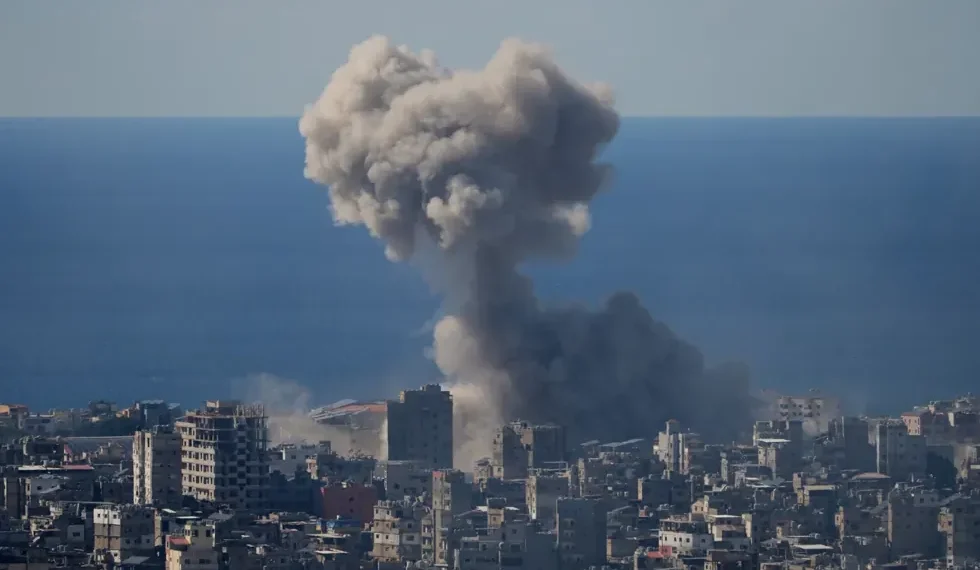 Missile defense intercept during Israel Iran war over Middle East skies - AP Photo/Hassan Ammar