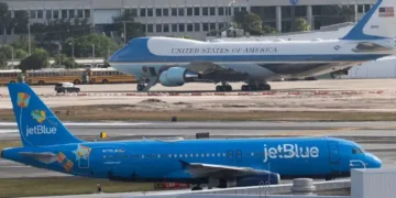 JetBlue aircraft parked at airport during temporary FAA ground stop - AP Photo/Manuel Balce Ceneta, File