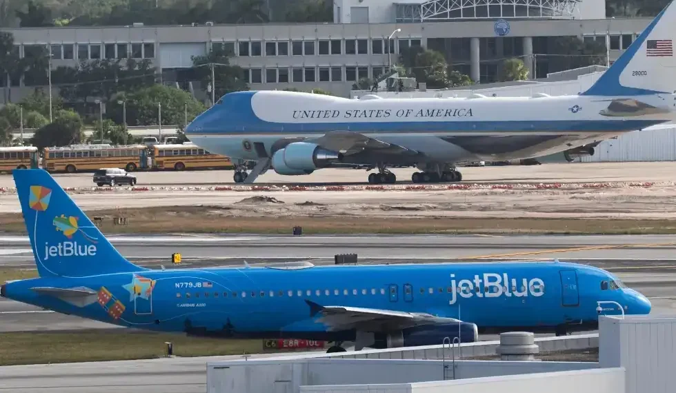 JetBlue aircraft parked at airport during temporary FAA ground stop - AP Photo/Manuel Balce Ceneta, File