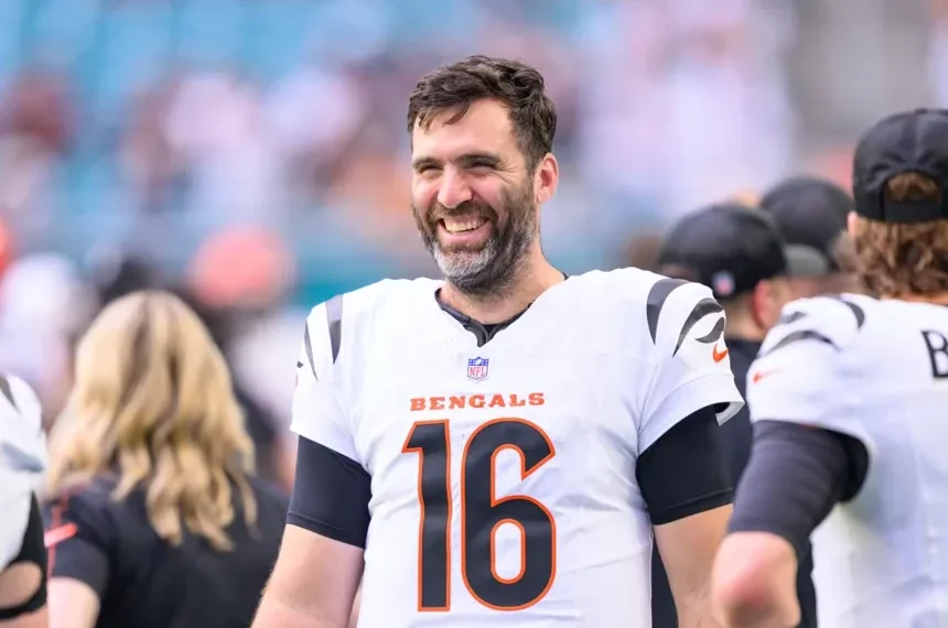Joe Flacco in Bengals uniform preparing for NFL game - AP Photo/Doug Murray, File