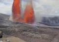 Lava fountains rising from Kilauea crater during eruption in Hawaii - USGS via AP