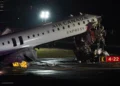 Damaged Air Canada regional jet after runway collision at LaGuardia Airport - AP Photo/Ryan Murphy