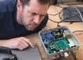 MC1458 op-amp chip used in blind phono stage test - Photo Headphonesty