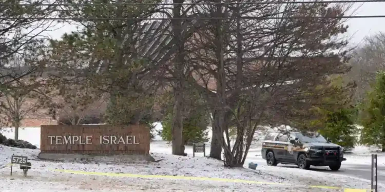 Police investigate vehicle attack outside Temple Israel synagogue in Michigan - AP Photo/Paul Sancya