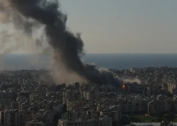 Smoke rises near Gulf oil facility after missile strike- (AP Photo/Hassan Ammar)