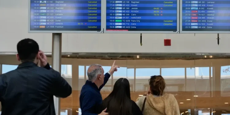 Passengers stranded at Dubai airport amid Middle East airspace closures - AP Photo/Hassan Ammar