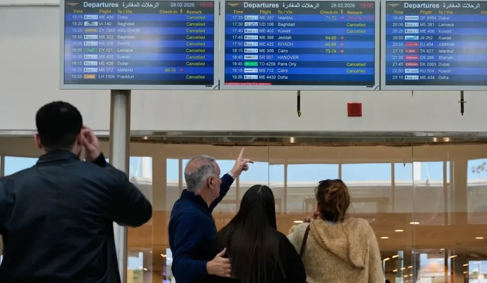 Passengers stranded at Dubai airport amid Middle East airspace closures - AP Photo/Hassan Ammar