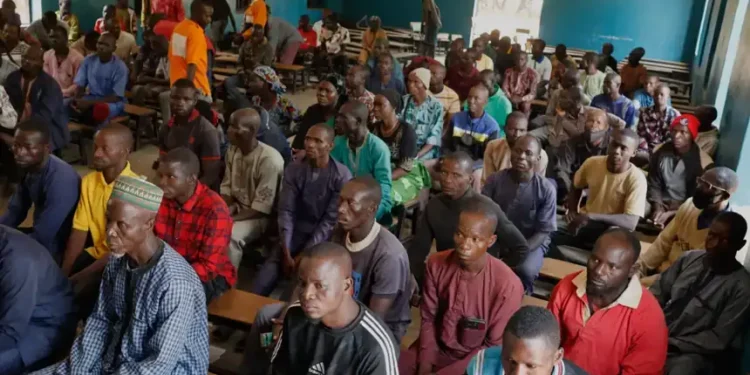 Nigerian schoolchildren after release from abduction in Niger state - AP Photo