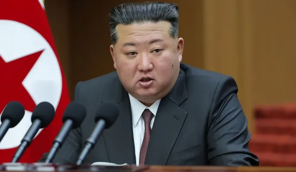 Kim Jong Un speaking on North Korea nuclear policy shift - Korean Central News Agency/Korea News Service via AP