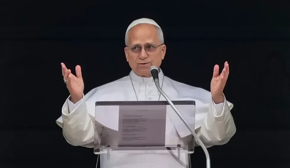 Pope Leo XIV delivering ceasefire appeal during Sunday address at Vatican - AP Photo/Andrew Medichini