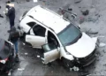 Damaged vehicle after Moscow car bomb that killed Russian general - Anastasia Barashkova/Reuters
