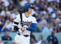 Shohei Ohtani Dodgers jersey leading MLB sales before opening day - AP Photo/Mark J. Terrill