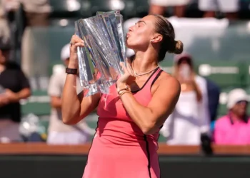 Jannik Sinner and Aryna Sabalenka celebrate Indian Wells tennis titles - AP Photo/Mark J. Terrill