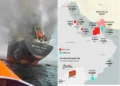 Oil tankers navigating the strategic Strait of Hormuz energy shipping corridor - Photo Royal Thai Navy via AP, Graphic by: Phil Holm/AP