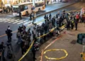 Police officers increase security presence in Taipei commercial district after attack - REUTERS/Ann Wang